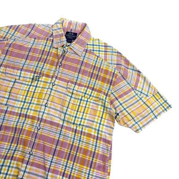 Willis & Geiger Other - Willis & Geiger Shirt Mens Medium Pink Plaid Cotton Short Sleeve Safari Outdoors